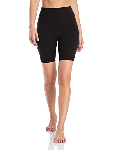 HeyNuts Hawthorn Athletic Women’s Biker Shorts Pants, High Waisted Yoga Running Spandex Shorts Leggings 8″ Black S(4/6)
