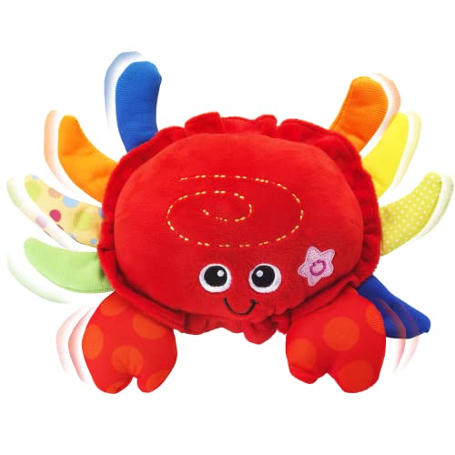 KiddoLab Musical Plush Crab Toy for 3+ Month Old Babies with Nursery Rhymes, Sounds and Sensor Button for Tummy Time and Early Development