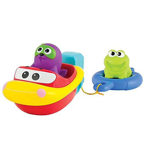 KiddoLab Bath Boat Toys for Toddlers – Pull and Go Toy Boat for Pool Playtime Floating Accessories – Bathtub Toys for 1,2,3 Years Old Babies and Kids.