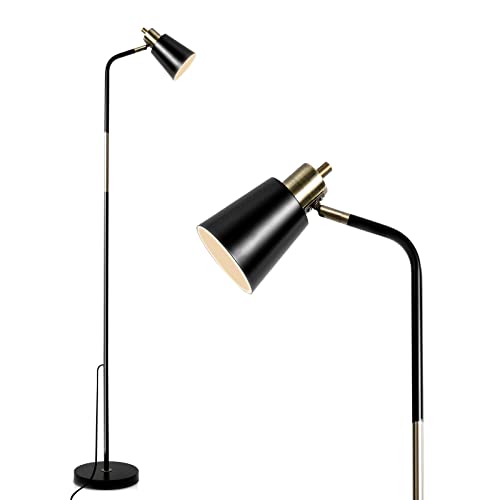 NIOSTA Floor Lamp, Industrial Floor Lamp 360°Rotation Lampshade Modern Standing Lamp, Floor Lamps for Living Room, Office, Bedroom Reading, Work etc(Black)
