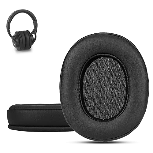 Krone Kalpasmos Premium Replacement ATH M50X earpads, Audio Technica Headphone Covers Fit ATH M50 M40X M40 M35 M30 MSR7, Large Oval Pads for ATH M-Series, Softer and Thicker Memory Foam Ear Cushions