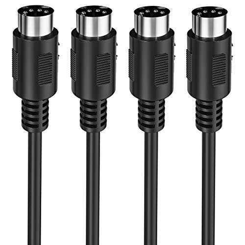 MIDI Cable, Mellbree 2-Pack 3-Feet Male to Male 5-Pin MIDI Cable Compatible with MIDI Keyboard, Keyboard Synth, Rack Synth, Sampler, External Sound Card, Sound Source and Other Music Gear