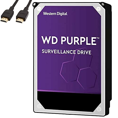 Western Digital – WD 8TB Purple Surveillance Internal Hard Drive – 7200 RPM Class, SATA 6 Gb/s, 256MB Cache, 3.5″, Crypto Chia Mining – WD82PURZ – BROAGE HDMI Cable