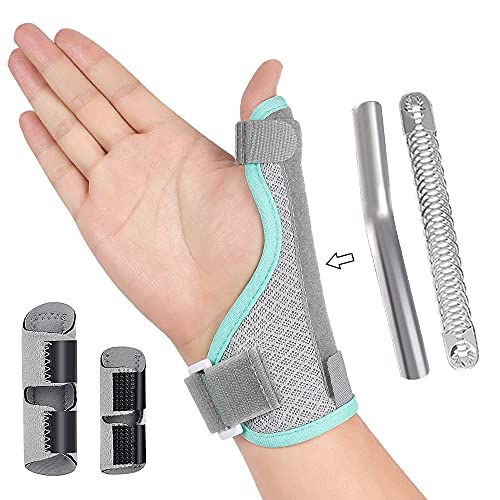Simnoble Thumb Splint Brace + 2 Trigger Finger Splint, Reversible Thumb & Wrist Stabilizer and Finger Brace for Straightening, Pain Relief, Arthritis, Tendonitis, Sprained and Carpal Tunnel Supporting
