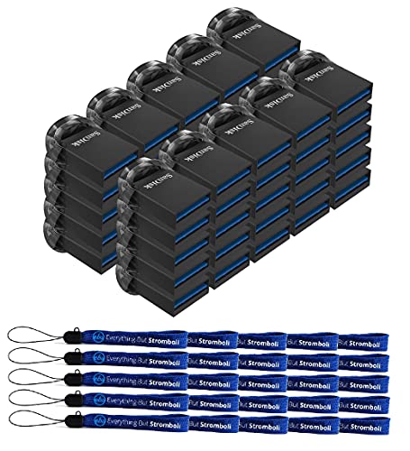 SanDisk Ultra Fit USB 3.1 16GB Flash Drive (50 Pack) High Speed, Small, Low Profile Pen Drives for Computer or Laptop Storage (SDCZ430-016G-G46) Bundle with (25) Everything But Stromboli Lanyards