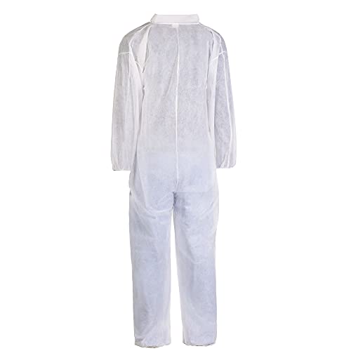 TRONEX 25 Pack Multilayer Nonwoven Disposable Coveralls with Open Ankles & Elastic Cuffs, White Disposable Jumpsuits (Large) | The Storepaperoomates Retail Market - Fast Affordable Shopping