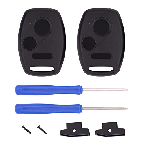 Keyless2Go Replacement for 3 Button Honda Remote Key Shell – with Chip Holder