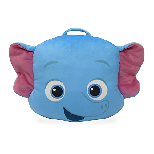 Word Party Bailey Plush Head Pillow – Buddy Toy and Attached Security Blanket – Snuggly Blanket Rolls Into Pillow for Easy Storage – Great for Cuddles and Naptime for Toddlers and Babies