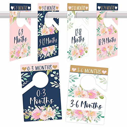 6 Baby Closet Size Dividers Baby Girl – Floral Baby Closet Dividers By Month, Baby Closet Organizer For Nursery Organization, Baby Essentials For Newborn Essentials Baby Girl, Nursery Closet Dividers
