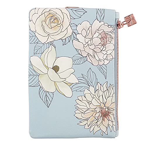 Planny Pack Zippered Pouches in Flora, with Sparkling Elastic Band, Attach to Your Planner and Carry Pens, Pencils, and Accessories, Vegan Leather Pouch by Erin Condren