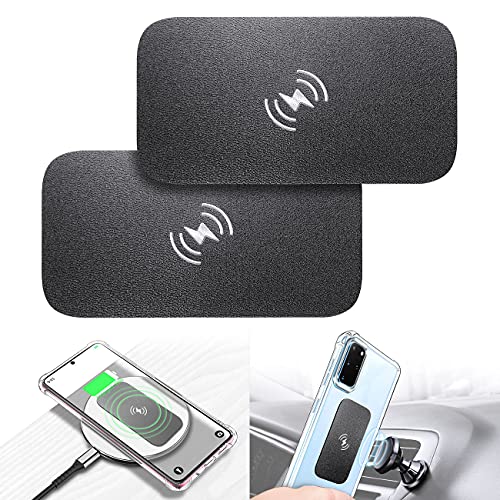 eSamcore Metal Plate for Phone Magnet, Wireless Charging Compatible Phone Metal Plate Sticker for Magnetic Phone Mount Holder for Car [Full Size] for Large Cell Phone 3.3 X 1.7 Inch [2-Pack]