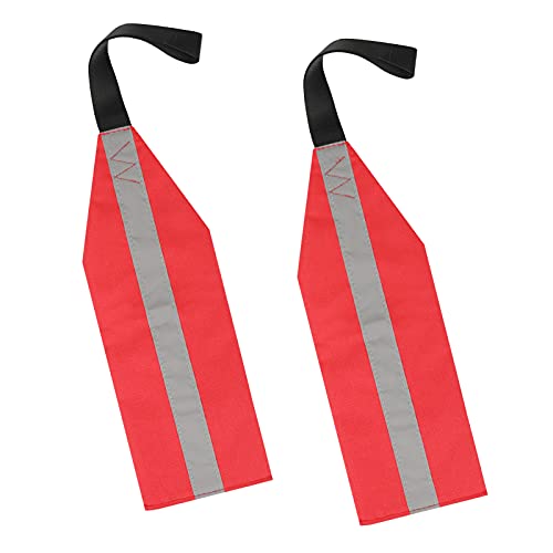 Globalstore Safety Travel Flag for Kayak, Red Canoe Safety Flag with Reflective, Webbing, High Visibility Canoe Long Load Safety Flag, Universal Safety Warning Flag for Travel Trailer (2 Pack)