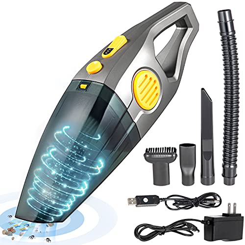 Xuda Handheld Vacuum 8000PA Suction, Car Cordless Cleaner with Stainless Steel Filter, Portable Hand Rechargeable for Pet Hair and Home, Carpet, Floors, WetDry Vacuum(2 Speeds)