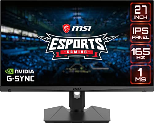 MSI MAG274R2, 27″ Gaming Monitor, 1920 x 1080 (FHD), IPS, 1ms, 165Hz, G-Sync Compatible, HDR Ready, HDMI, Displayport, USB Type-C, Tilt, Swivel, Height Adjustable, Pivot
