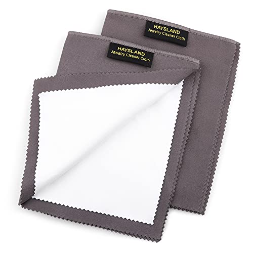 2 PCS Professional Polishing Cloth Large Jewelry Cleaning Cloths, 100% Cotton Multi-Layer Double-Sided Jewelry Cleaning Cloth for Gold Silver Platinum Jewelry