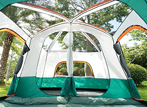 KTT Extra Large Tent 12 Person(Style-A),Family Cabin Tents,2 Rooms,Straight Wall,3 Doors and 3 Window with Mesh,Waterproof,Double Layer,Big Tent for Outdoor,Picnic,Camping,Family,Friends Gathering. | The Storepaperoomates Retail Market - Fast Affordable Shopping
