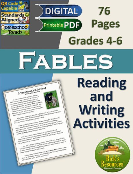 Fables Close Reading and Writing Activities Print and Digital Versions