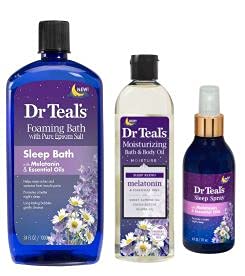 Generic Dr Teal’s Melatonin & Essential Oils Set with Sleep Spray, Sleep Soak & Body Oil, 6 Ounce
