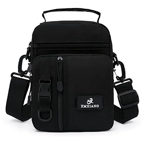 xmxiang Crossbody Sling Backpack Sling Bag Travel Hiking Chest Bag Daypack (Black-B)