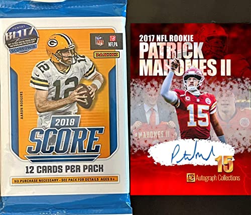 2018 Panini SCORE FACTORY SEALED FOOTBALL CARD PACK w/12 Cards – Look for JOSH ALLEN, LAMAR JACKSON, BAKER MAYFIELD, SAQUON BARKLEY Rookie Cards – Includes Custom Novelty Patrick Mahomes Football Card