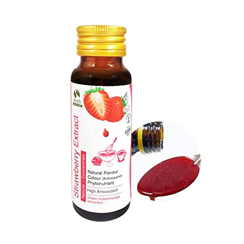 Strawberry (Fragaria x Ananassa) Pure Extract Liquid 60g, Candy Flavoring Paste for Baking, Cooking, Juice, Water