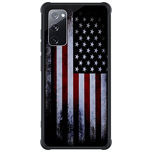 Tnarru Compatible with Samsung Galaxy S20 FE Case American Flag Pattern Hard PC Back and Soft TPU Sides Scratchproof Shockproof Protective Case for Samsung Galaxy S20 FE 5G -Black