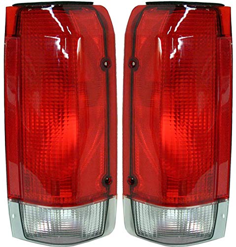 Garage-Pro Tail Light Lens and Housing Compatible with 1987-1989 Ford F-150 / F-250 / Bronco Set of 2, Driver and Passenger Side