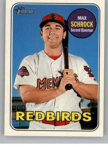 2018 Topps Heritage Minor League #39 Max Schrock Memphis Redbirds Official MiLB Baseball Trading Card in Raw (NM or Better) Condition
