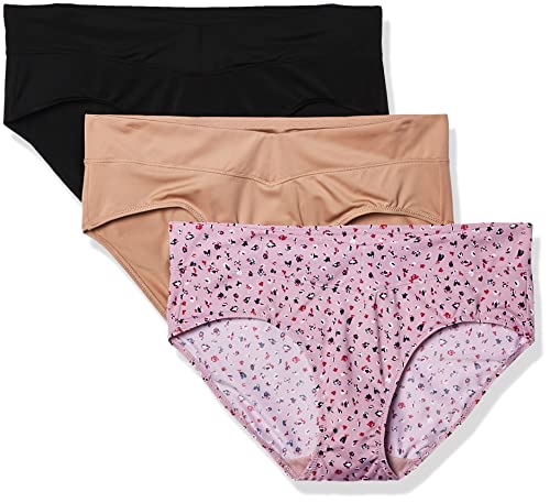 Warner’s womens Blissful Benefits No Muffin Top 3 Pack Hipster Panties, Mauve Shadows Pop Toasted Almond Black, Medium US