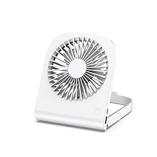 PLLKJ Mini Portable Fan,4800mAh Rechargeable Low Noise Small Personal Fan,4 Wind Speed Foldable Desktop Cooling Fan for Camping (white)