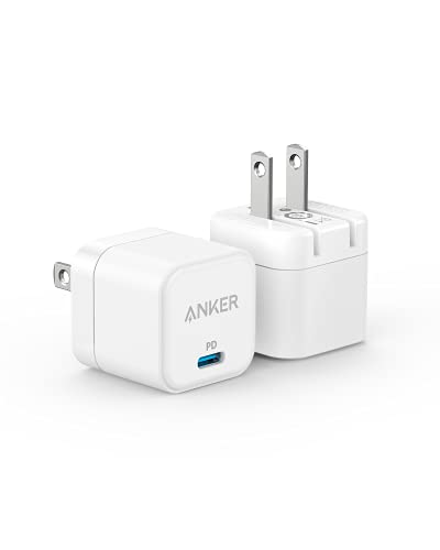 USB C Charger, Anker 2-Pack Fast Charger with Foldable Plug, PowerPort III 20W Cube Charger for iPhone 14/14 Plus/14 Pro/14 Pro Max/13, Galaxy, Pixel 4/3, iPad/iPad Mini, and More(Cable not Included)