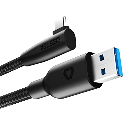 DESTEK Link Cable 16FT Compatible with Quest 2, No Delay in Data Transfer, Dirt-Resistant Black, Super Durable Nylon Fiber Mesh, USB 3.2 Gen1, Max 3A Charging, for VR Headset and PC, Designed