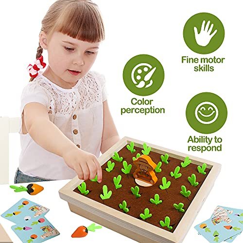 Montessori Toys For 3 Year Old,Carrot Harvest Game Wooden Toy For Kids,Stem Educational Toys Learning Fine Motor Skills,Memory Game & Color Sorting Toys For Toddlers Gifts For 3-8 Year Old Boys Girls | The Storepaperoomates Retail Market - Fast Affordable Shopping