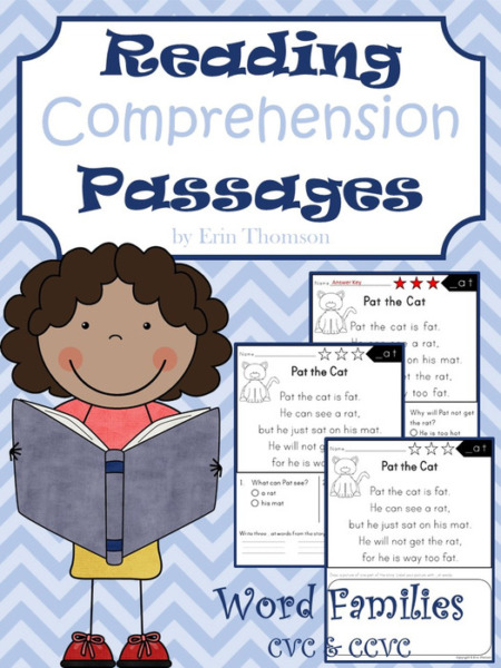 Reading Comprehension Passages and Questions ~ Word Families {CVC and CCVC}