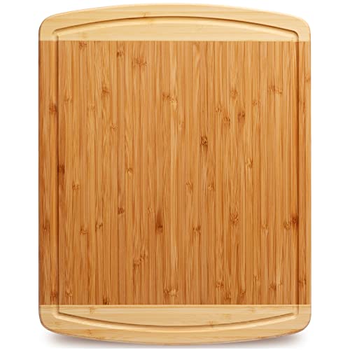 Greener Chef Bamboo Cutting Board – Lifetime Replacement Cutting Boards for Kitchen – Organic Wood Butcher Block and Wooden Carving Board for Meat and Chopping Vegetables – Medium