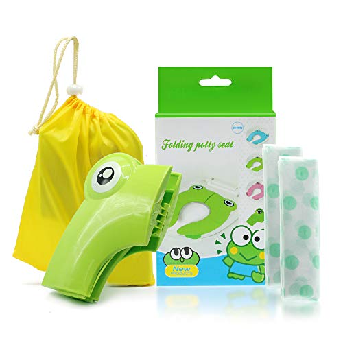 Foldable Potty Seat Disposable Toilet Seat Cover Bundle, GREEN