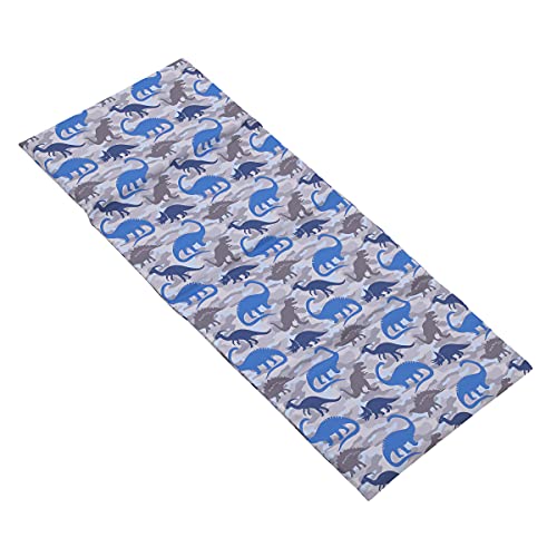 Everything Kids Dinosaur Blue & Grey Preschool Nap Pad Sheet, Blue, Grey, Navy, , 19×45 Inch (Pack of 1)