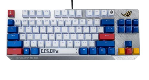 ASUS ROG Strix Scope TKL Gundam Edition (Limited Edition, Designed for FPS Games, Tenkeyless Layout, Customizable RGB Lighting, Cherry MX Red Switches, Aluminum Frame, and Aura Sync Lighting)