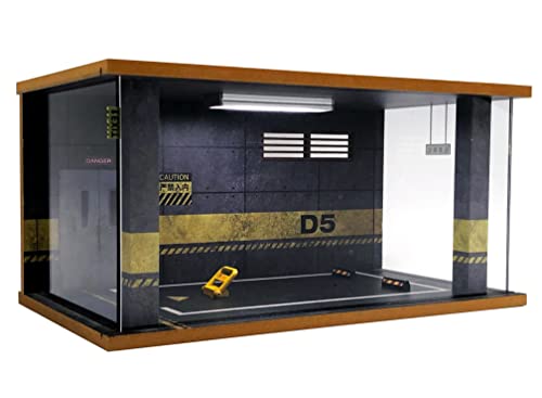 Display Case for 1/18 Diecast Cars,Acrylic Display Case for 1/12 Scale Toy Motorcyle with LED Lighting,D5-3 Open Side