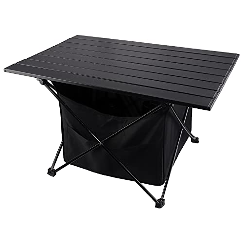 BlueZOO Portable Camping Table with Carrying Bag, Lightweight Aluminum Foldable Tabletop for Outdoor Camp, Cooking, Picnic, BBQ. Large