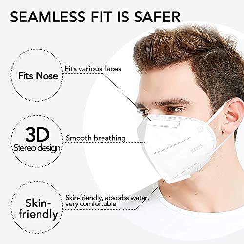 YIDERBO KN95 Face Masks 50Pack, 5-Ply Breathable Disposable Face Mask Filter Efficiency≥95%, White | The Storepaperoomates Retail Market - Fast Affordable Shopping