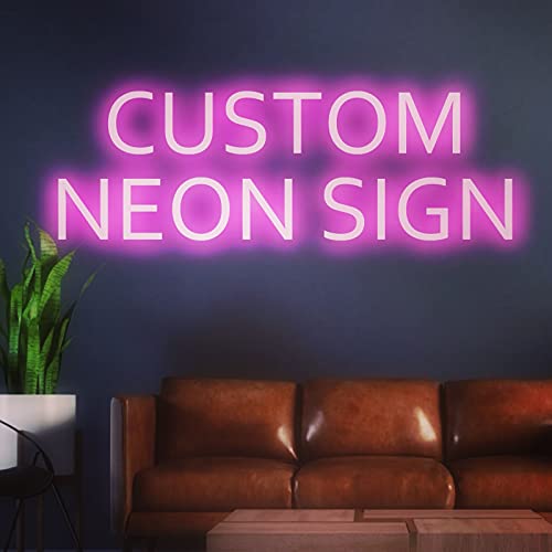Custom LED Neon Signs for Wedding Bedroom Birthday Party Home Décor Personalized Custom Neon Lights Sign Bar Salon Cafe Shop Night Light Sign Logo (2 Line Text, 30″)