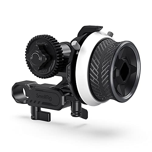 SMALLRIG Mini Follow Focus with A/B Stops & 15mm Rod Clamp and Snap-on Gear Ring Belt for DLSRs and Mirrorless Cameras, Fits Different Diameter Lenses Up to 114mm – 3010
