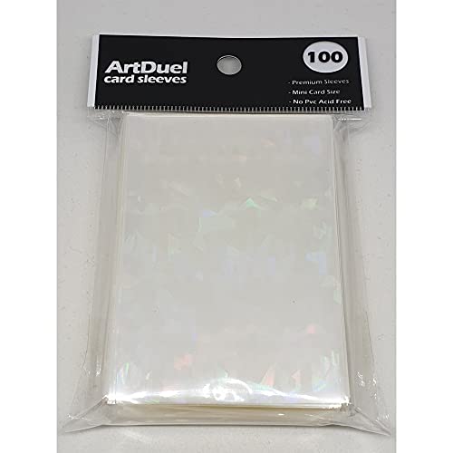 ArtDuel Yugioh Card Sleeves Deck Protector Mini Size Shield – Diamond Effect Holographic Clear