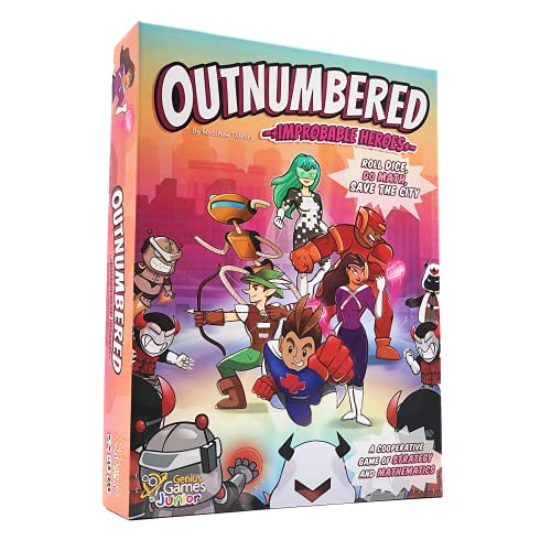 Outnumbered: Improbable Heroes Board Game – Cooperative Superhero Math Game – Board Games for Kids 8-12 – Learn Multiplication, Division, and Math Manipulatives with Card Games for Kids – STEM Games