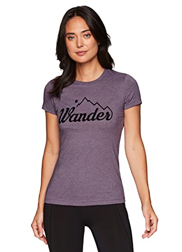 Avalanche Women’s Graphic Tee, Everyday Printed Breathable Cotton Short Sleeve Crewneck T-Shirt for Women Wander- Purple L
