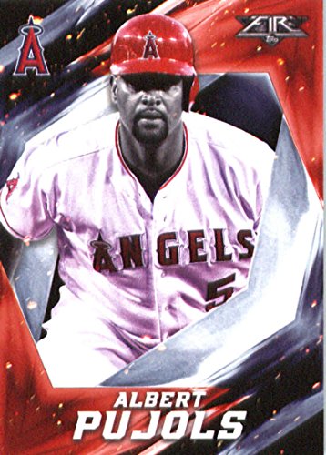 2017 Topps Fire #141 Albert Pujols Los Angeles Angels Official MLB Baseball Trading Card in Raw (NM or Better) Condition