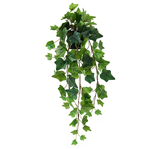 LuckyGreenery Artificial Ivy, Realistic Fake Plant with Plastic Pot for Home Office Garden Decoration (22in Long)
