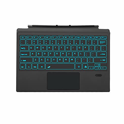 Surface Pro 7 Wireless Bluetooth Keyboard with Touchpad 7 Color Backlit Rechargeable Battery Detachable Keyboard for Microsoft Surface Pro 4/5/6/7/7+