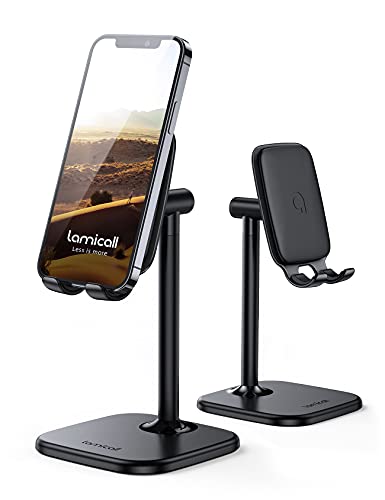 Lamicall Cell Phone Stand for Desk – Adjustable Mobile Phone Holder Dock for Table, Desktop, Office, Compatible with iPhone 13 12 11 X Xr Pro Max 8 7 6 Plus, iPad Mini, 4-10” Cellphone and Tablets